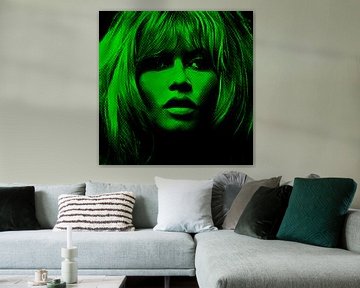 Motif Brigitte Portrait Bardot - Neon Vintage Green sur Felix von Altersheim