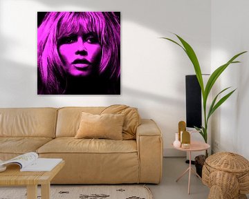 Motiv Brigitte Portrait Bardot - Neon Pink Vintage van Felix von Altersheim