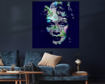 Motiv Marlene Dietrich - Ozeanien Blue - Dadaismus Nonsens van Felix von Altersheim