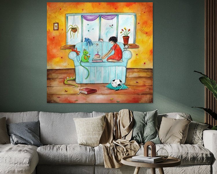 Voorbeeld van het werk in een kamer
