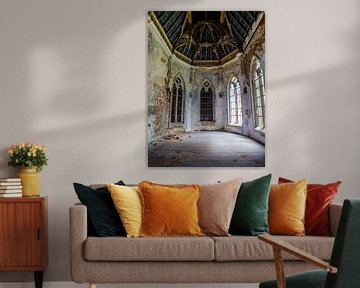 Kasteel / Chateau Hogemeyer, België - Urbex / plafond / blauw / glas in lood / ramen  / vervallen van Art By Dominic