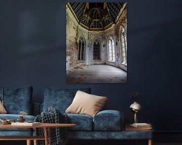 Schloss / Chateau Hogemeyer - Urbex / Decke / Blau / Glasmalerei / Fenster / abgelaufen von Art By Dominic