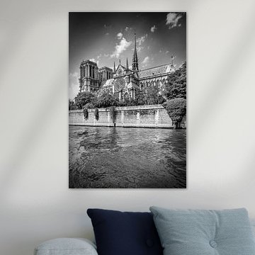 PARIS Kathedrale Notre-Dame | Monochrom von Melanie Viola