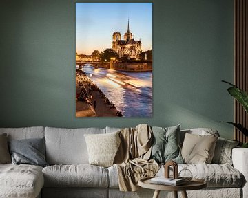 Cathédrale Notre-Dame de Paris le soir sur Werner Dieterich