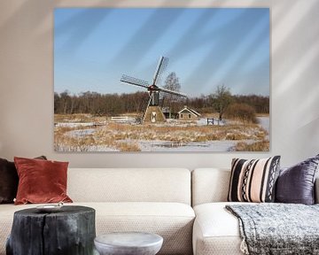 De molen van de Weerribben in de winter van Fotografie Fryslân