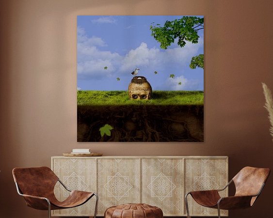 Voorbeeld van het werk in een kamer