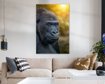 Gorilla zonsondergang van Ron Meijer Photo-Art