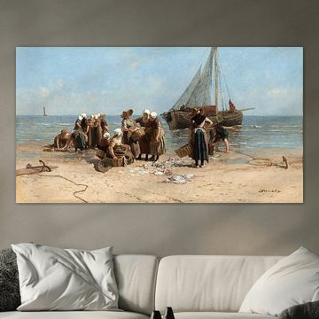 Vissersvrouwen op het strand, Bernardus Johannes Blommers