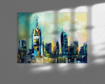 Frankfurt Skyline Malerei von Maria Kitano