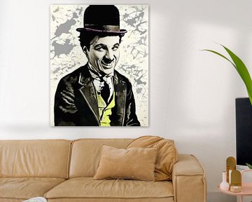Motiv Charlie Chaplin Splash - Yellow by Felix von Altersheim