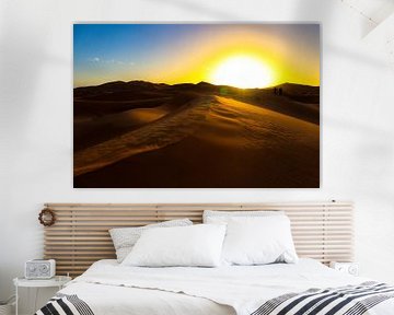 Sunset in the Sahara von Natuur aan de muur