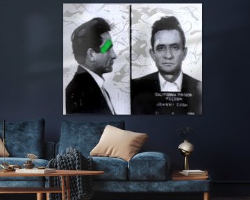 Motiv Porträt Johnny Cash - Blurred Game - Mugshot van Felix von Altersheim
