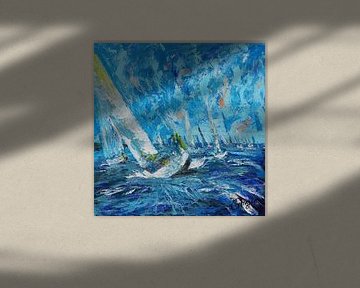 Segelboote blau von Angelique Nooijen