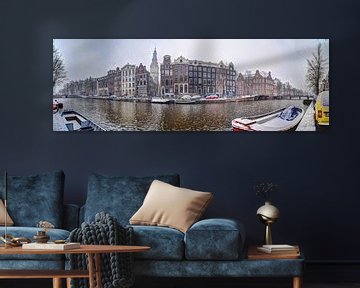 Panorama d'hiver d'Amsterdam 2019 Kloverniersburgwal Zuiderkerk