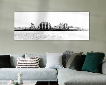 Skyline Breskens (Zeeuws-Vlaanderen, Zeeland) (panorama) van Fotografie Jeronimo