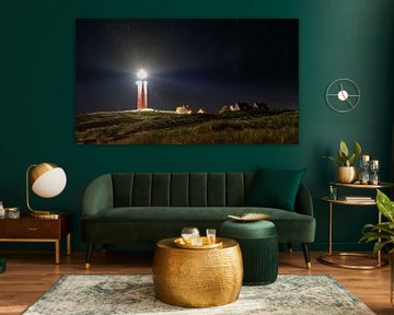 Texel Leuchtturm in der Nacht von Remco Piet