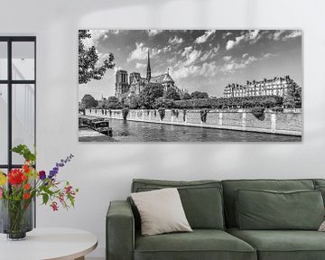 PARIS Cathedral Notre-Dame - Panorama Monochroom