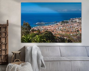 View to the city Funchal on the island Madeira, Portugal van Rico Ködder