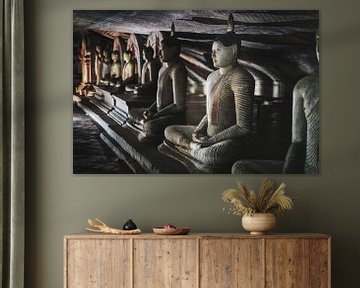 Grot Boeddha's in lotushouding van Eddie Meijer