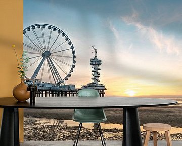 pier beach scheveningen sunset by Erik van 't Hof