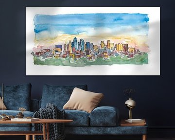 Kansas City Missouri Skyline bei Sonnenuntergang von Markus Bleichner