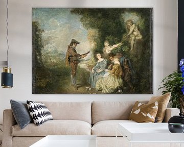 De liefdesles, Antoine Watteau