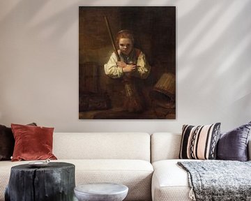 Mädchen mit Besen, Rembrandt und Carel Fabritius
