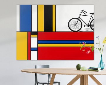 Piet Mondriaan met fiets