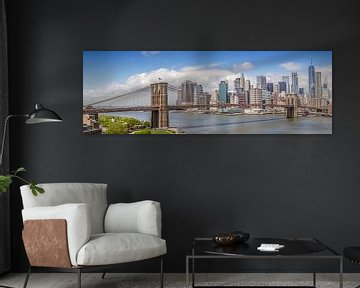 NEW YORK CITY Brooklyn Bridge & Manhattan Skyline | Panorama von Melanie Viola