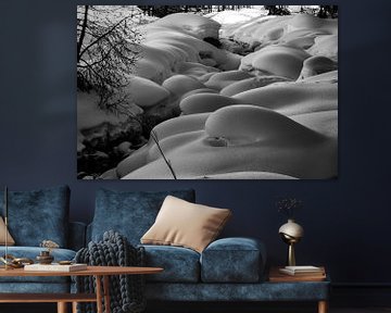 Natuurlijke sneeuwkussens (pillows) langs de Findelbach von Arthur Puls Photography