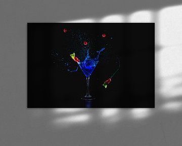 Blauwe cocktail spetters, blue cocktail splash