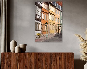 row of houses in the old town of Hannover by Werner Dieterich