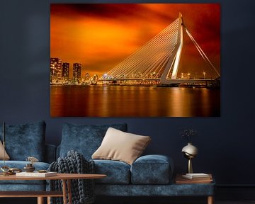 Erasmusbrug na zonsondergang van Caught in the Wild