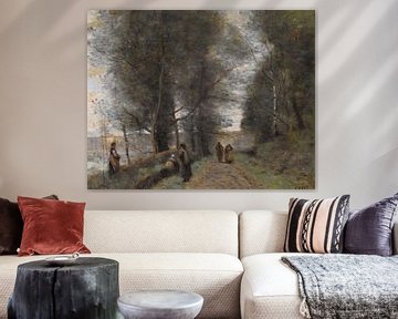 Ville d'Avray, Bosweg aan de rand van de vijver, Jean-Baptiste-Camille Corot