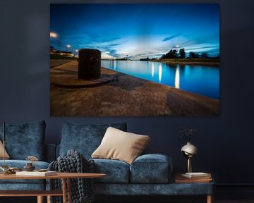 Blauwe avond boven de haven van Harderwijk van Fotografiecor .nl