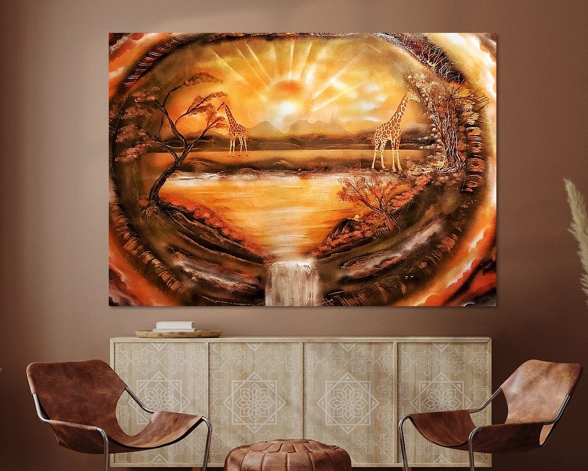 Voorbeeld van het werk in een kamer