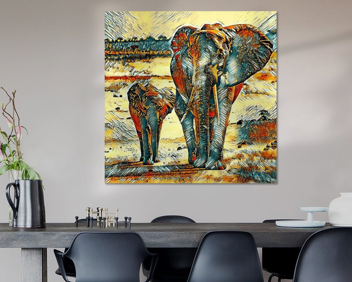 Voorbeeld van het werk in een kamer