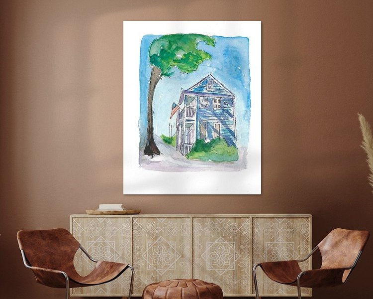 Voorbeeld van het werk in een kamer