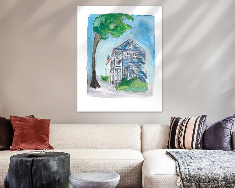 Voorbeeld van het werk in een kamer