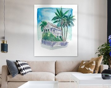 Key West Florida Conch Dream House - Palms And Balcony van Markus Bleichner