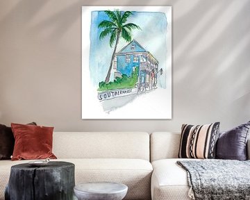 Key West Florida Conch Dream House - Southernmost Street Scene II van Markus Bleichner