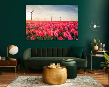 Tulpenveld in de Noordoostpolder van Dirk Foto