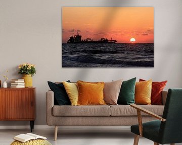 Schiff auf der Nordsee von MSP Canvas