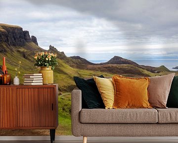 Schotland Isle-of-Skye: waanzinnig uitzicht Quiraing van Remco Bosshard