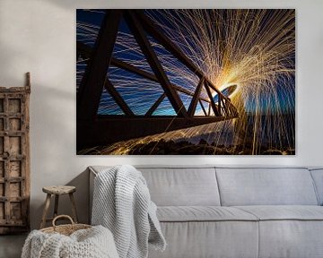 Light Painting avec de la laine d'acier étincelante sur Fotografiecor .nl