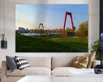 Willemsbrug Rotterdam vanaf 'Ons Park' sur Sebastiaan van Hattum