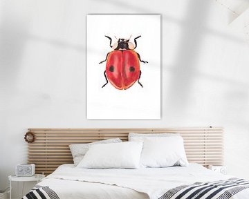 Print van een lieveheersbeestje, bijzondere insecten illustratie van Angela Peters