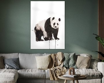 Print van een panda, bijzondere dieren illustratie van Angela Peters