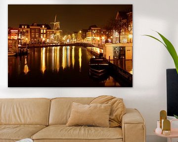 Grachten van Leiden - Nachtopname