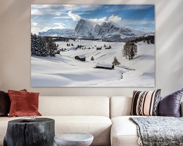 Winter on the Alpe di Siusi van Michael Valjak